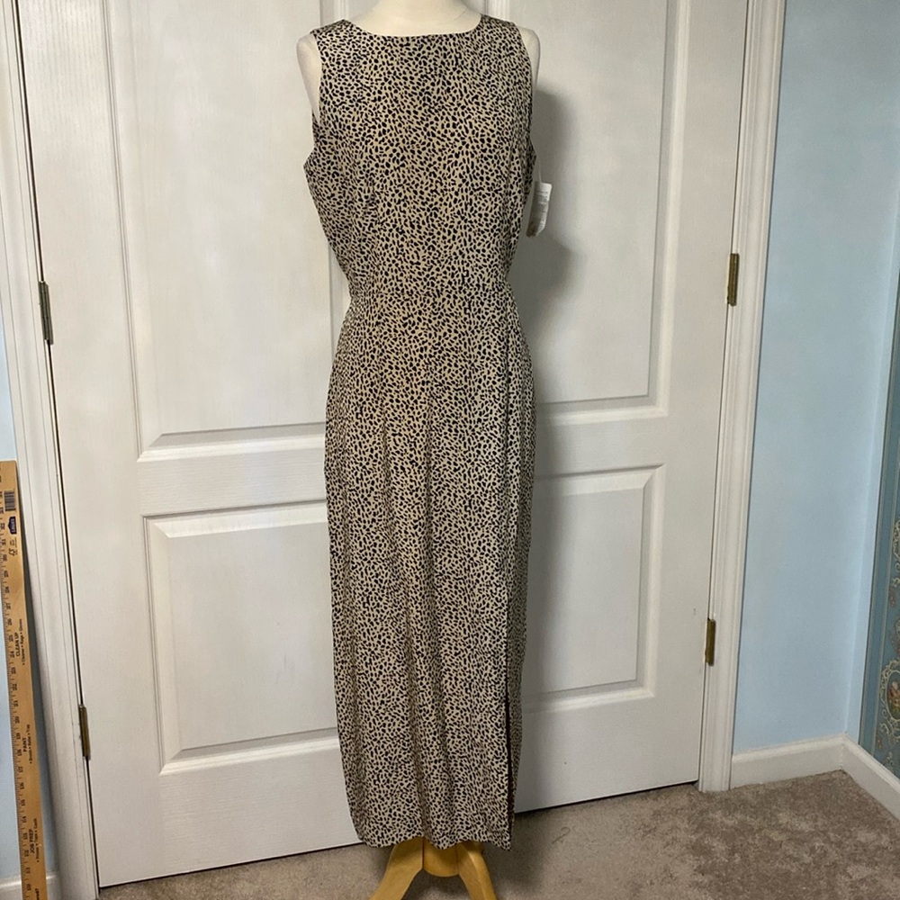 Lew Magram animal geometric print silk midi fress